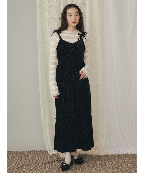 merry jenny（メリージェニー）の「アシメribbonベロアワンピース（ワンピース・レディース・その他1/ブラック/ブラウン・FREE）」の19枚目の写真