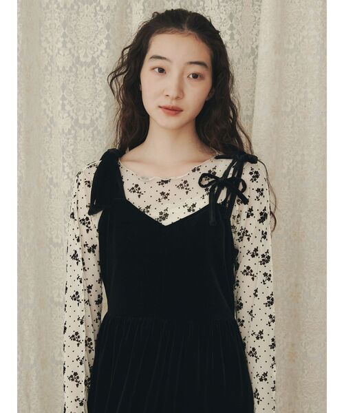 merry jenny（メリージェニー）の「アシメribbonベロアワンピース（ワンピース・レディース・その他1/ブラック/ブラウン・FREE）」の12枚目の写真