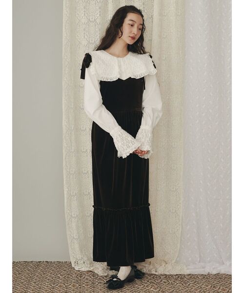 merry jenny（メリージェニー）の「アシメribbonベロアワンピース（ワンピース・レディース・その他1/ブラック/ブラウン・FREE）」の7枚目の写真