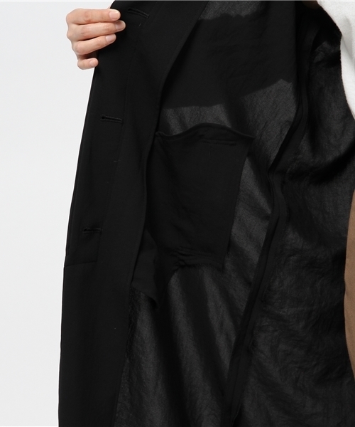 ミズイロインド mizuiroind ステンカラーコート スプリング ブラック mizuiroind（ミズイロインド）の「mizuiro ind ステンカラー