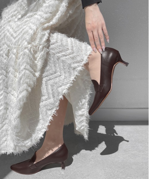 【セール】ポインテッドトゥ ローファーパンプス (5.0cmヒール)（パンプス）｜MAMIAN（マミアン）