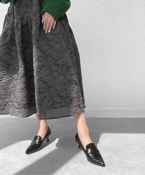 【セール】ポインテッドトゥ ローファーパンプス (5.0cmヒール)（パンプス）｜MAMIAN（マミアン）