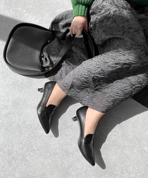 【セール】ポインテッドトゥ ローファーパンプス (5.0cmヒール)（パンプス）｜MAMIAN（マミアン）