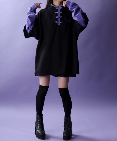 セール】Fake Layered Chinese Shirt/フェイクレイヤード
