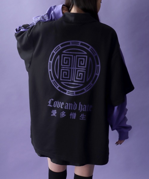SITRY(シトリー)の「Fake Layered Chinese Shirt/フェイクレイヤード チャイナシャツ ロンT 長袖Tシャツ(Tシャツ/カットソー・レディース・ホワイト/ブラック系その他/ブラック・M/L)」の14枚目の写真