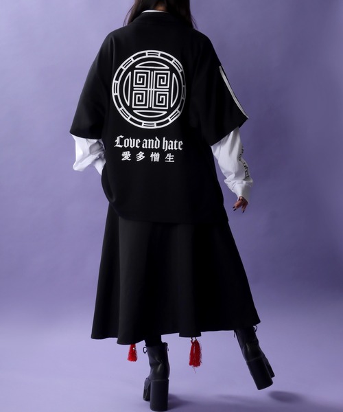 SITRY(シトリー)の「Fake Layered Chinese Shirt/フェイクレイヤード チャイナシャツ ロンT 長袖Tシャツ(Tシャツ/カットソー・レディース・ホワイト/ブラック系その他/ブラック・M/L)」の20枚目の写真