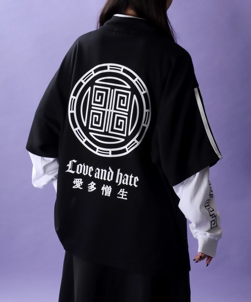 SITRY(シトリー)の「Fake Layered Chinese Shirt/フェイクレイヤード チャイナシャツ ロンT 長袖Tシャツ(Tシャツ/カットソー・レディース・ホワイト/ブラック系その他/ブラック・M/L)」の22枚目の写真