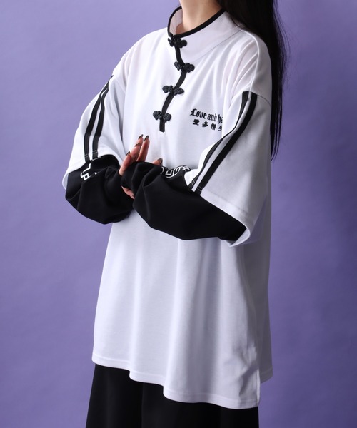 セール】Fake Layered Chinese Shirt/フェイクレイヤード