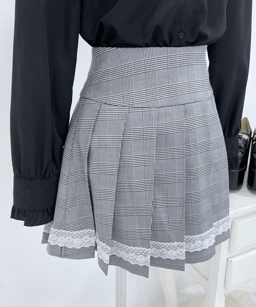 DearMyLoveRose（ディアマイラブローズ）の「レーステーププリーツスカート（スカート・レディース・グレー・SMALL/MEDIUM/LARGE/X-LARGE/XX-LARGE）」の6枚目の写真