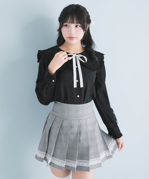 DearMyLoveRose（ディアマイラブローズ）の「レーステーププリーツスカート（スカート・レディース・グレー・SMALL/MEDIUM/LARGE/X-LARGE/XX-LARGE）」の20枚目の写真