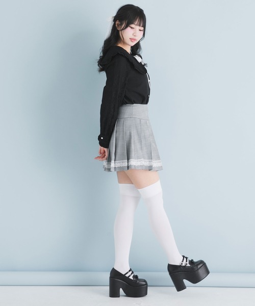 DearMyLoveRose（ディアマイラブローズ）の「レーステーププリーツスカート（スカート・レディース・グレー・SMALL/MEDIUM/LARGE/X-LARGE/XX-LARGE）」の22枚目の写真