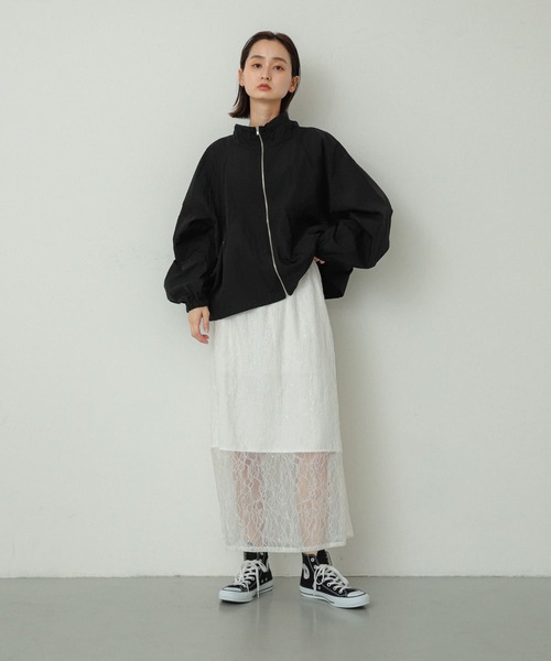 SENSE OF PLACE by URBAN RESEARCH（センスオブプレイスバイアーバンリサーチ）の「シアーナイロンブルゾン（ナイロンジャケット・レディース・ブラック/オフホワイト/ブルー・ONE）」の16枚目の写真