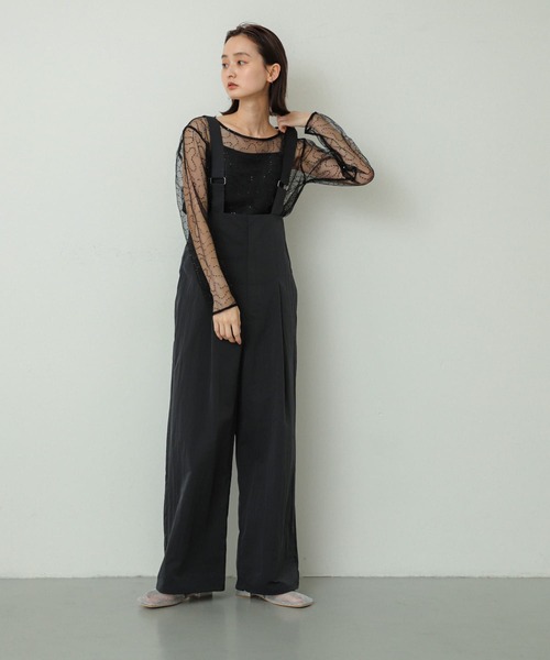 SENSE OF PLACE by URBAN RESEARCH（センスオブプレイスバイアーバンリサーチ）の「ハイウエストオーバーオール（サロペット/オーバーオール・レディース・チャコールグレー/ベージュ/ブラウン・ONE）」の8枚目の写真