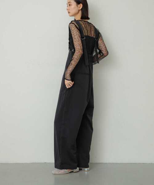 SENSE OF PLACE by URBAN RESEARCH（センスオブプレイスバイアーバンリサーチ）の「ハイウエストオーバーオール（サロペット/オーバーオール・レディース・チャコールグレー/ベージュ/ブラウン・ONE）」の9枚目の写真