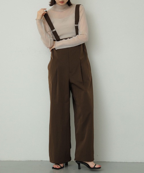 SENSE OF PLACE by URBAN RESEARCH（センスオブプレイスバイアーバンリサーチ）の「ハイウエストオーバーオール（サロペット/オーバーオール・レディース・チャコールグレー/ベージュ/ブラウン・ONE）」の15枚目の写真