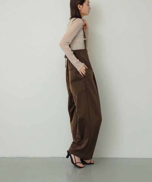 SENSE OF PLACE by URBAN RESEARCH（センスオブプレイスバイアーバンリサーチ）の「ハイウエストオーバーオール（サロペット/オーバーオール・レディース・チャコールグレー/ベージュ/ブラウン・ONE）」の17枚目の写真