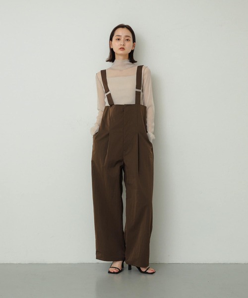 SENSE OF PLACE by URBAN RESEARCH（センスオブプレイスバイアーバンリサーチ）の「ハイウエストオーバーオール（サロペット/オーバーオール・レディース・チャコールグレー/ベージュ/ブラウン・ONE）」の18枚目の写真