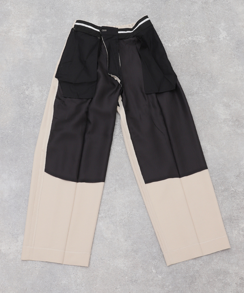 markaware(マーカウェア)の「MARKAWARE(マーカウェア) DOUBLE PLEATED TROUSERS A24C06PT02C(スラックス・メンズ・ブラック/アイボリー・1/2)」の14枚目の写真
