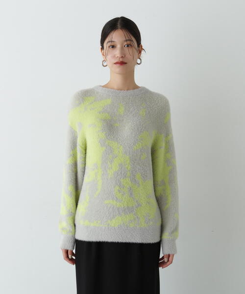 N.（N. Natural Beauty Basic）（エヌエヌナチュラルビューティーベーシック）の「キカ柄ジャガードニット（ニット/セーター・レディース・ライトグレー/ブラウン/チャコールグレー・MEDIUM）」の9枚目の写真