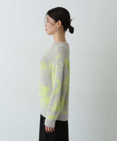 N.（N. Natural Beauty Basic）（エヌエヌナチュラルビューティーベーシック）の「キカ柄ジャガードニット（ニット/セーター・レディース・ライトグレー/ブラウン/チャコールグレー・MEDIUM）」の10枚目の写真