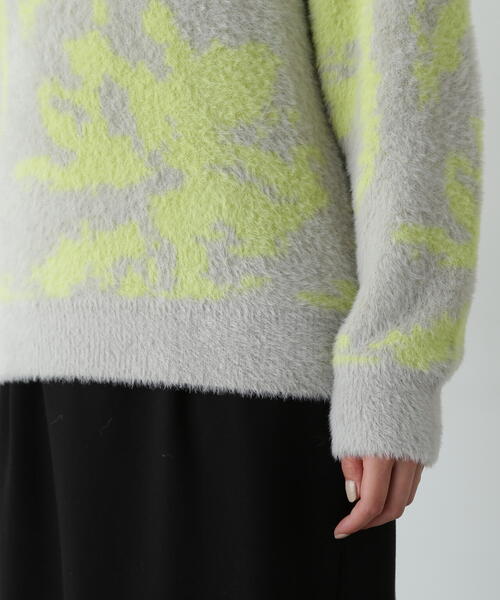 N.（N. Natural Beauty Basic）（エヌエヌナチュラルビューティーベーシック）の「キカ柄ジャガードニット（ニット/セーター・レディース・ライトグレー/ブラウン/チャコールグレー・MEDIUM）」の14枚目の写真