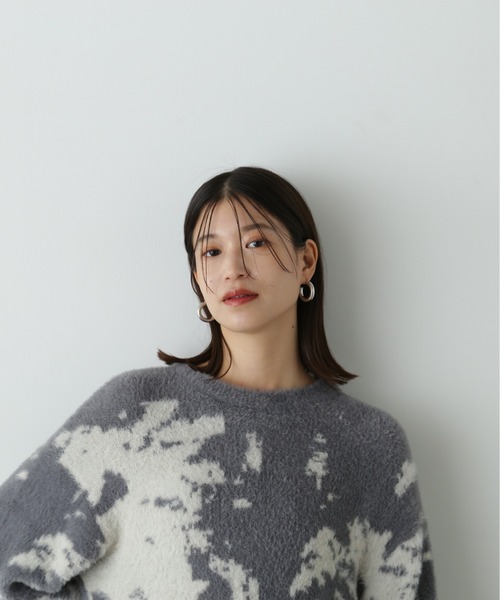 N.（N. Natural Beauty Basic）（エヌエヌナチュラルビューティーベーシック）の「キカ柄ジャガードニット（ニット/セーター・レディース・ライトグレー/ブラウン/チャコールグレー・MEDIUM）」の16枚目の写真