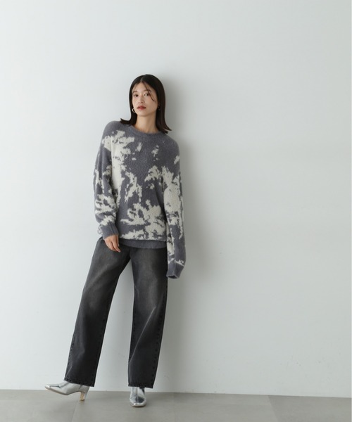 N.（N. Natural Beauty Basic）（エヌエヌナチュラルビューティーベーシック）の「キカ柄ジャガードニット（ニット/セーター・レディース・ライトグレー/ブラウン/チャコールグレー・MEDIUM）」の18枚目の写真