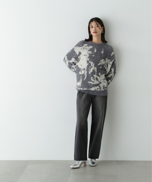 N.（N. Natural Beauty Basic）（エヌエヌナチュラルビューティーベーシック）の「キカ柄ジャガードニット（ニット/セーター・レディース・ライトグレー/ブラウン/チャコールグレー・MEDIUM）」の19枚目の写真