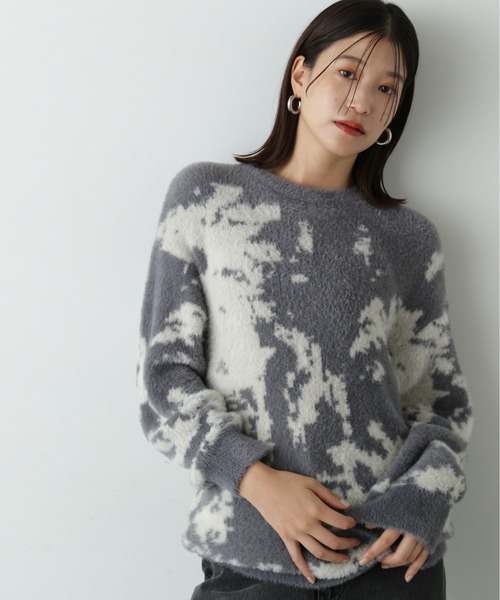 N.（N. Natural Beauty Basic）（エヌエヌナチュラルビューティーベーシック）の「キカ柄ジャガードニット（ニット/セーター・レディース・ライトグレー/ブラウン/チャコールグレー・MEDIUM）」の20枚目の写真