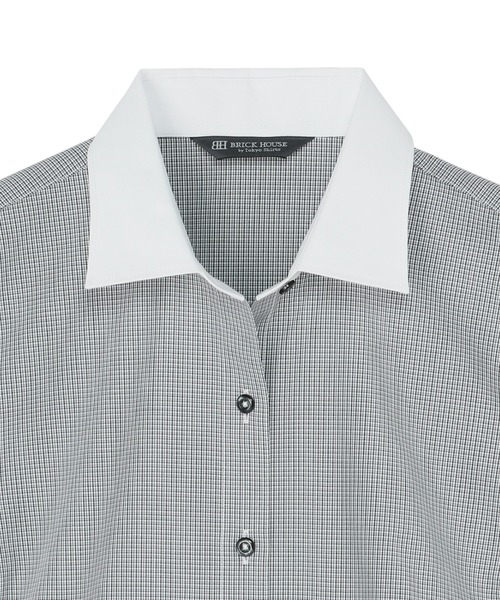 TOKYO SHIRTS（トウキョウシャツ）の「形態安定ノーアイロン クレリックワイド 長袖ビジネスワイシャツ（ビジネスシャツ・レディース・チャコール・S/M/L/LL/XL）」の5枚目の写真