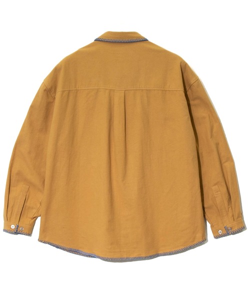 go slow caravan（ゴースローキャラバン）の「ネル起毛カギ針編みポケットシャツ（シャツ/ブラウス・メンズ・ネイビー/ベージュ/キャメル・MEDIUM/LARGE/X-LARGE）」の11枚目の写真