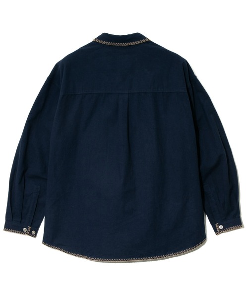 go slow caravan（ゴースローキャラバン）の「ネル起毛カギ針編みポケットシャツ（シャツ/ブラウス・メンズ・ネイビー/ベージュ/キャメル・MEDIUM/LARGE/X-LARGE）」の14枚目の写真