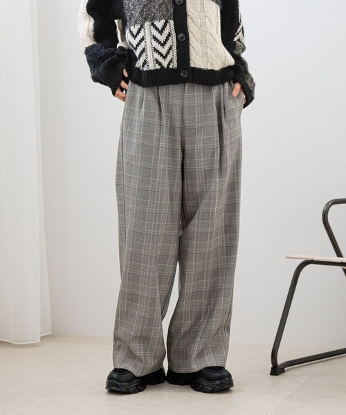セール】チェックワイドパンツ 151431（スラックス）｜LOWRYS FARM