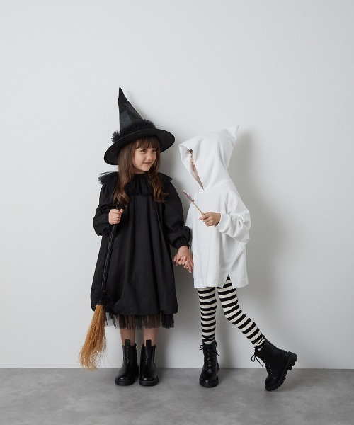 riziere（リジェール）の「とんがりフードパーカー（パーカー・キッズ・ホワイト/ブラック・130/140/90/100/110/120）」の7枚目の写真