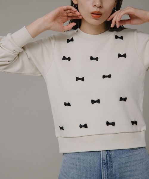 URBAN RESEARCH Sonny Label（アーバンリサーチサニーレーベル）の「『ZOZOtown限定』プチリボン裏毛プルオーバー（スウェット・レディース・チャコールグレー/ブラック/ライトベージュ・FREE）」の3枚目の写真