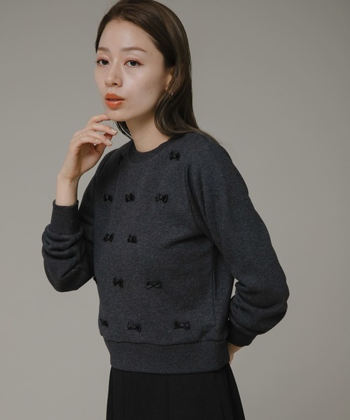 URBAN RESEARCH Sonny Label（アーバンリサーチサニーレーベル）の「『ZOZOtown限定』プチリボン裏毛プルオーバー（スウェット・レディース・チャコールグレー/ブラック/ライトベージュ・FREE）」の5枚目の写真