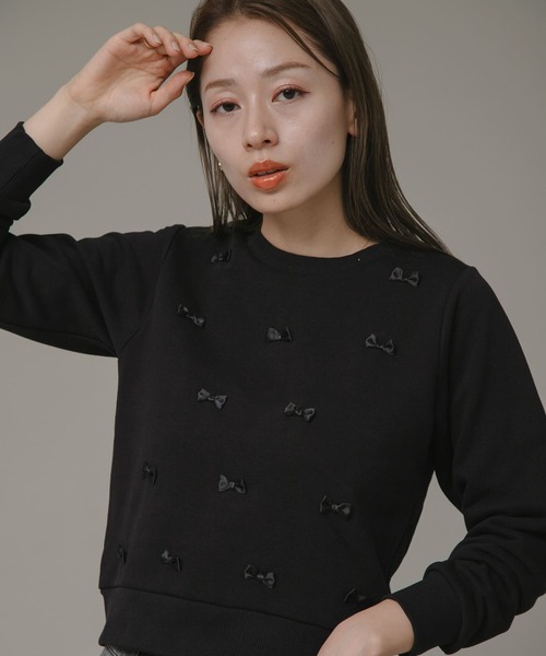 URBAN RESEARCH Sonny Label（アーバンリサーチサニーレーベル）の「『ZOZOtown限定』プチリボン裏毛プルオーバー（スウェット・レディース・チャコールグレー/ブラック/ライトベージュ・FREE）」の12枚目の写真