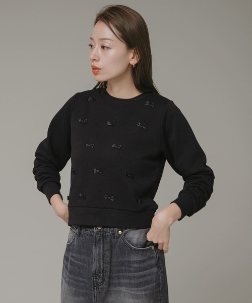 URBAN RESEARCH Sonny Label（アーバンリサーチサニーレーベル）の「『ZOZOtown限定』プチリボン裏毛プルオーバー（スウェット・レディース・チャコールグレー/ブラック/ライトベージュ・FREE）」の14枚目の写真