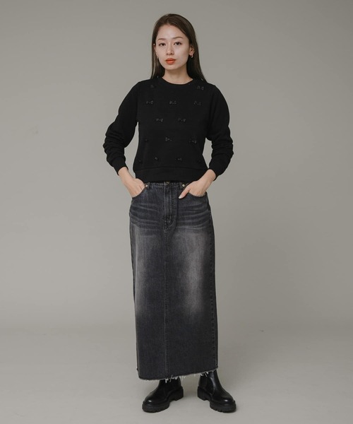 URBAN RESEARCH Sonny Label（アーバンリサーチサニーレーベル）の「『ZOZOtown限定』プチリボン裏毛プルオーバー（スウェット・レディース・チャコールグレー/ブラック/ライトベージュ・FREE）」の17枚目の写真