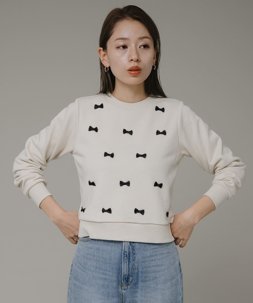 URBAN RESEARCH Sonny Label（アーバンリサーチサニーレーベル）の「『ZOZOtown限定』プチリボン裏毛プルオーバー（スウェット・レディース・チャコールグレー/ブラック/ライトベージュ・FREE）」の21枚目の写真
