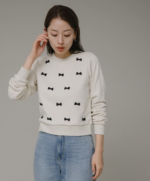 URBAN RESEARCH Sonny Label（アーバンリサーチサニーレーベル）の「『ZOZOtown限定』プチリボン裏毛プルオーバー（スウェット・レディース・チャコールグレー/ブラック/ライトベージュ・FREE）」の22枚目の写真
