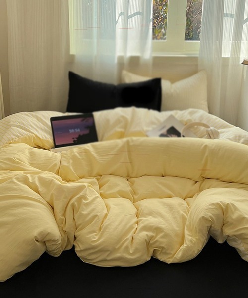 レモン柄布団カバーとクッションセット レモン柄布団カバーとクッションセット ニトリNクール レモン柄