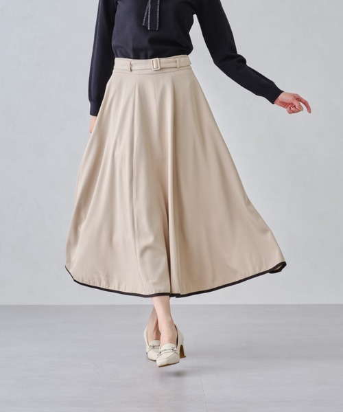 MISCH MASCH（ミッシュマッシュ）の「バイカラーフレアスカート/MM447215（スカート・レディース・ブラック/ベージュ/レッド/グレー・S/M）」の5枚目の写真