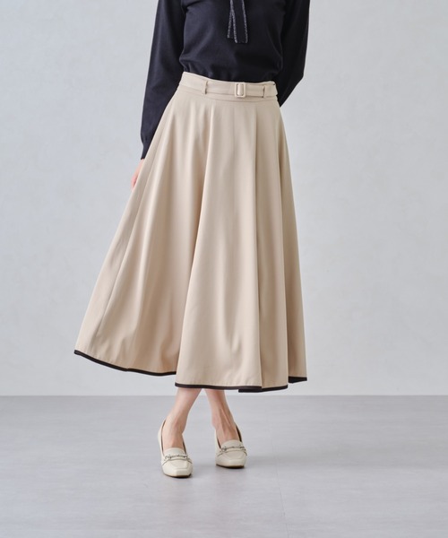 MISCH MASCH（ミッシュマッシュ）の「バイカラーフレアスカート/MM447215（スカート・レディース・ブラック/ベージュ/レッド/グレー・S/M）」の6枚目の写真