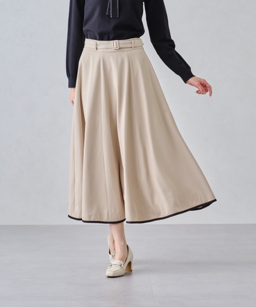MISCH MASCH（ミッシュマッシュ）の「バイカラーフレアスカート/MM447215（スカート・レディース・ブラック/ベージュ/レッド/グレー・S/M）」の7枚目の写真
