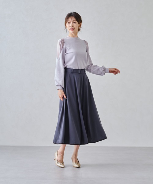 MISCH MASCH（ミッシュマッシュ）の「バイカラーフレアスカート/MM447215（スカート・レディース・ブラック/ベージュ/レッド/グレー・S/M）」の9枚目の写真