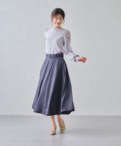 MISCH MASCH（ミッシュマッシュ）の「バイカラーフレアスカート/MM447215（スカート・レディース・ブラック/ベージュ/レッド/グレー・S/M）」の10枚目の写真