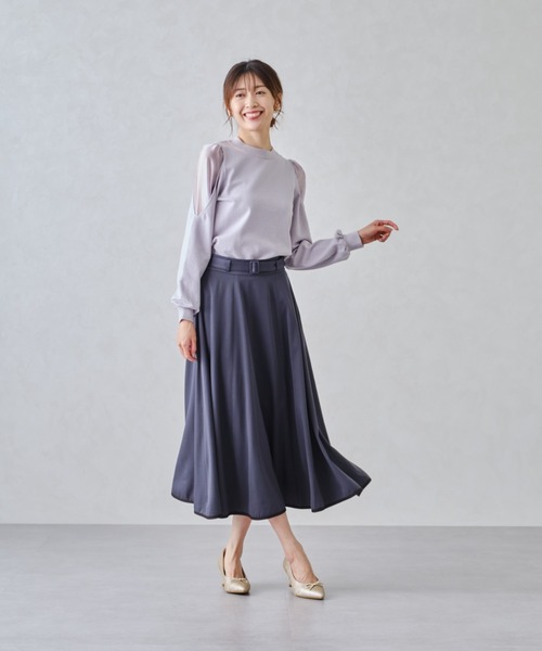 MISCH MASCH（ミッシュマッシュ）の「バイカラーフレアスカート/MM447215（スカート・レディース・ブラック/ベージュ/レッド/グレー・S/M）」の11枚目の写真