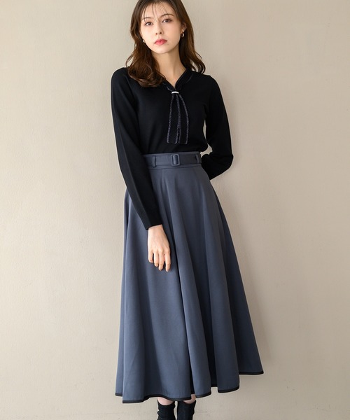 MISCH MASCH（ミッシュマッシュ）の「バイカラーフレアスカート/MM447215（スカート・レディース・ブラック/ベージュ/レッド/グレー・S/M）」の22枚目の写真