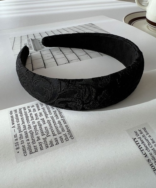 CEMONEMO（セモネモ）の「ジャガード ヘアカチューシャ（カチューシャ・レディース・ブラック・FREE）」の9枚目の写真